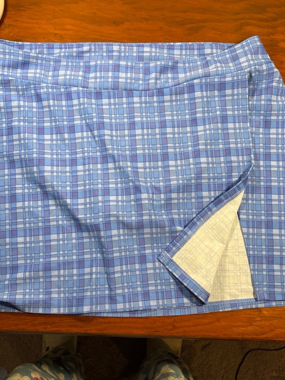 Talbots cabana life blue plaid swim skirt bottom size L